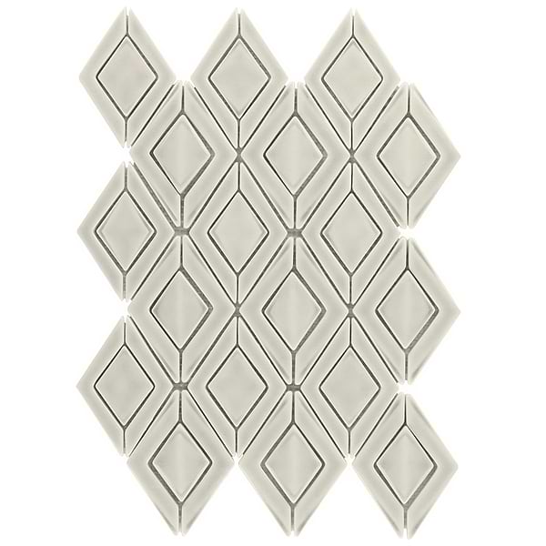 Nabi Jewel Tundra Gray 3D Crackled Glossy Glass Mosaic Tile