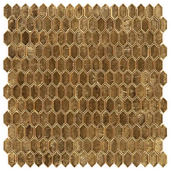 Flicker Gold 1/4" x 1" Polished Glass Mosaic Tile
