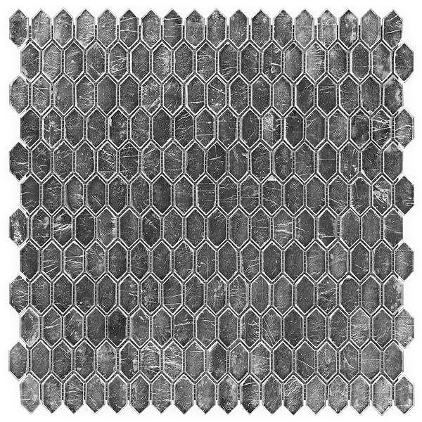 Flicker Silver 1/4" x 1" Polished Glass Mosaic Tile