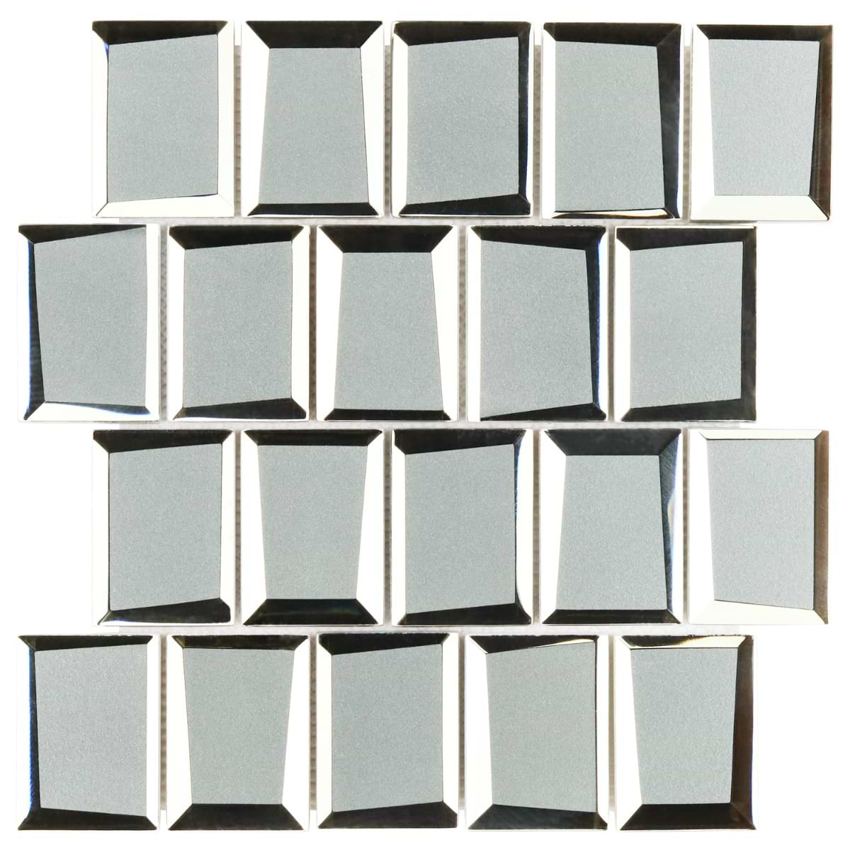 Rumi Glam Slate Gray 2x3 Polished Mirrored Glass Mosaic Tile