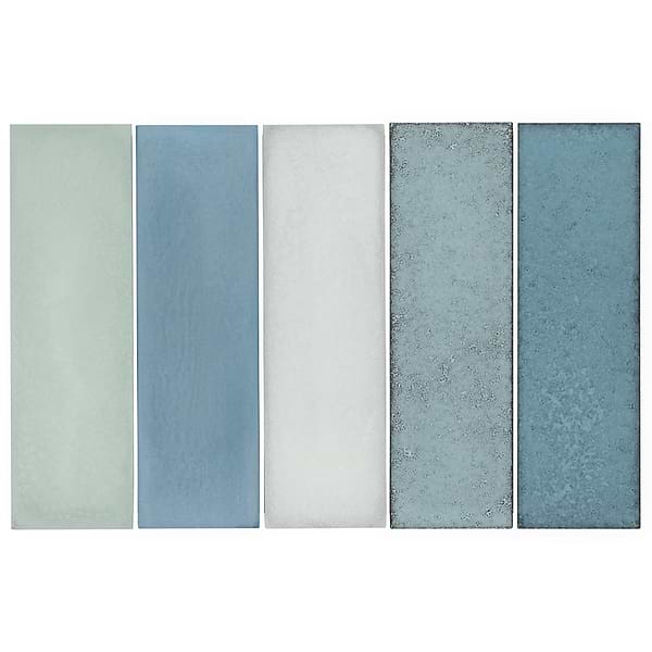 Color One Ocean Blend Blue 2x8 Cement and Lava Stone Tiles