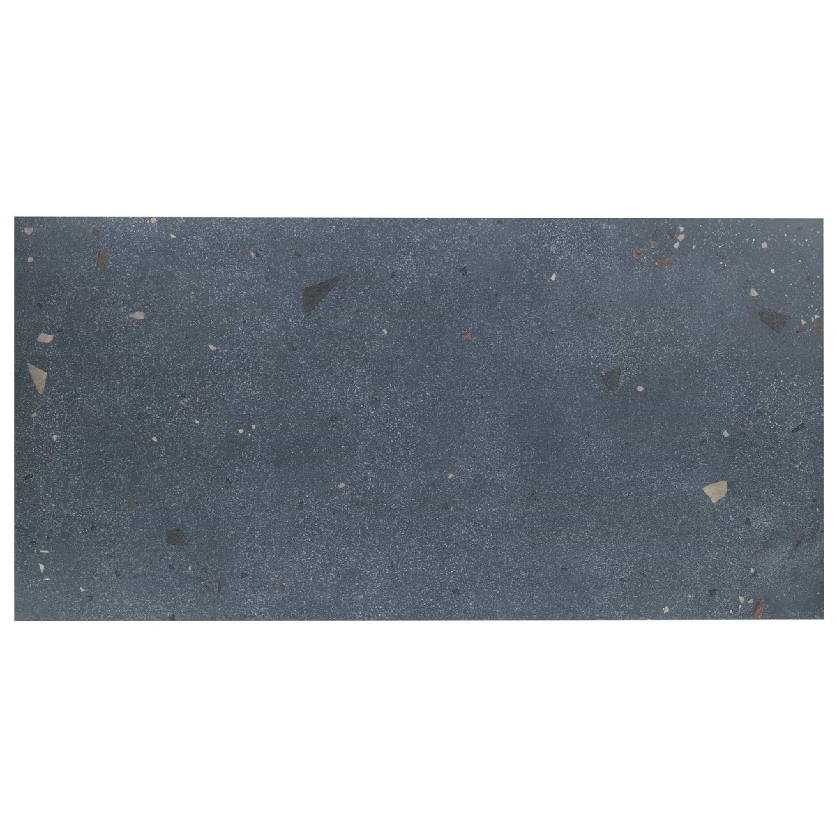 Kobe Cement Ocean Blue 24x48 Terrazzo Look Matte Porcelain Tile