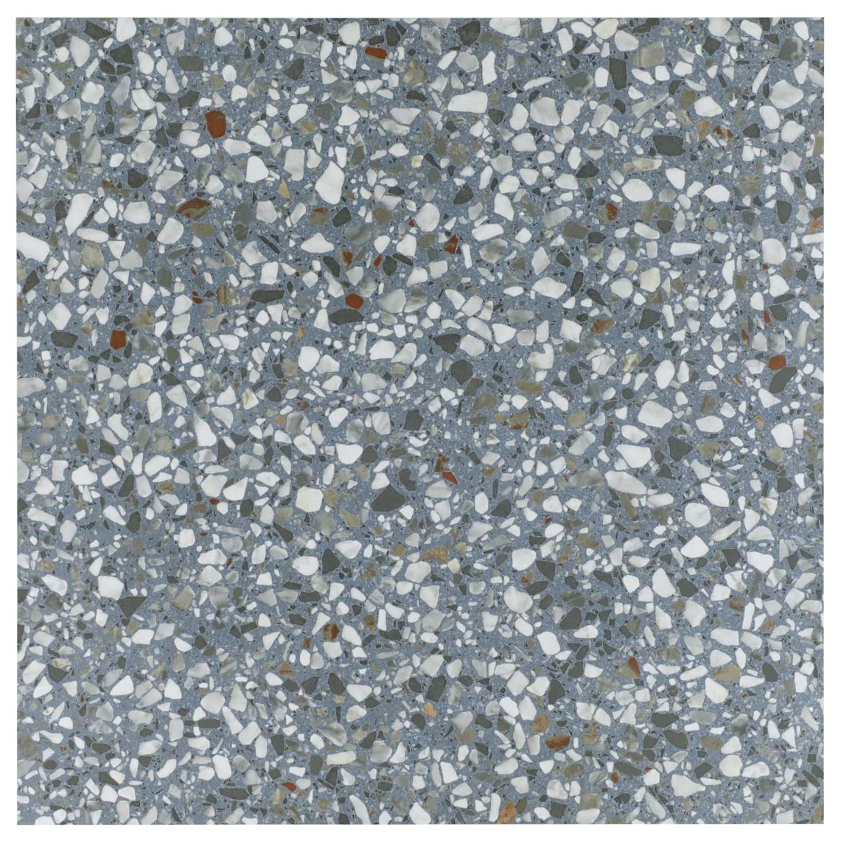 Kobe Flakes Ocean Blue 24x24 Terrazzo Look Matte Porcelain Tile