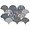 Kobe Fish Scale Cool Blue Mix 4" Terrazzo Look Matte Porcelain Mosaic Tile