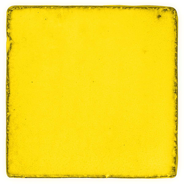 Emery Yellow 4x4 Square Handmade Crackled Glossy Terracotta Tile