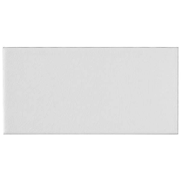 Seaside Cotton White 4x8 Crackled Glossy Ceramic Tile