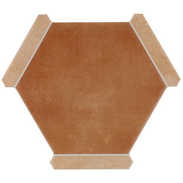 Sagon Terracotta Dark 9" Hexagon Matte Porcelain Tile