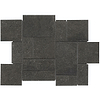 Acadia French Pattern Charcoal Black Limestone Look Matte Porcelain Mosaic Tile