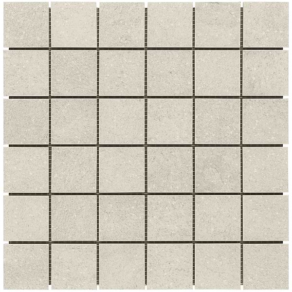 Acadia Warm Linen White 2x2 Limestone Look Matte Porcelain Mosaic Tile