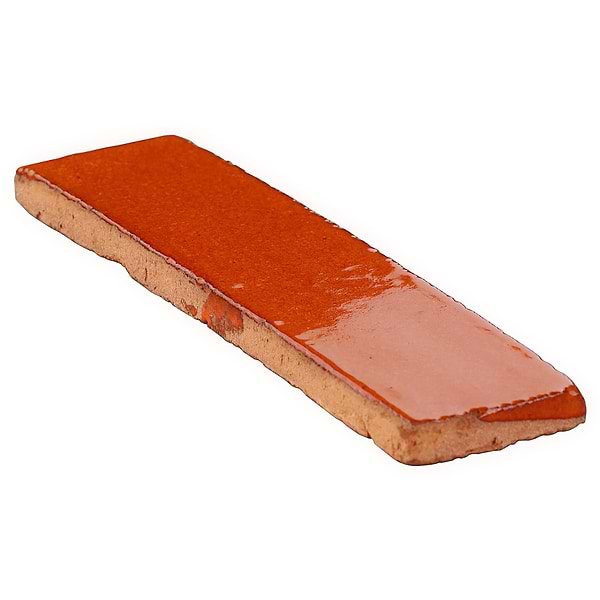 Emery Orange 2x8 Handmade Crackled Terracotta Polished Subway Tile
