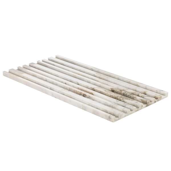 Stonework Barcode Alaska White 12x24 3D Polished Marble Tile