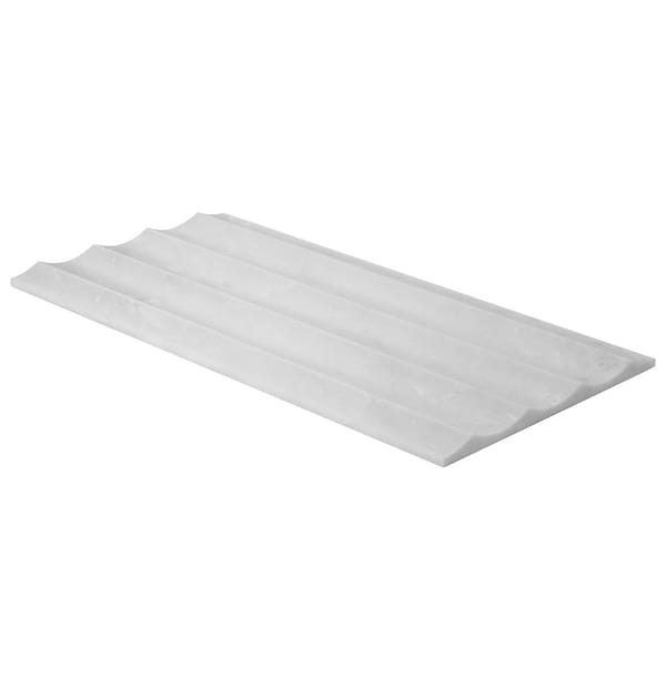 Stonework Fluted Alaska White 12x24 3D Honed Marble Tile