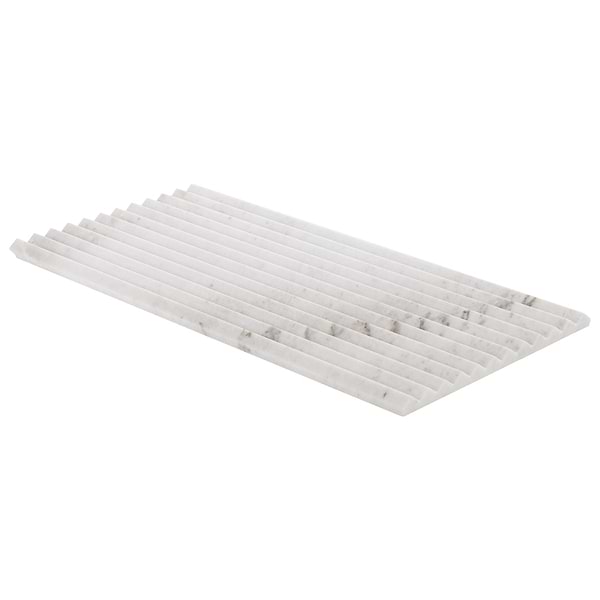 Stonework Peak Alaska White 12x24 3D Satin Marble Tile