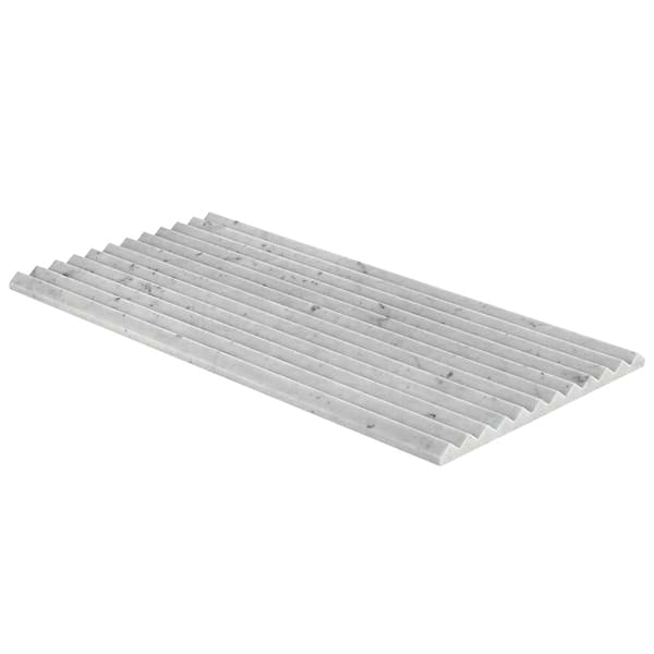 Stonework Peak Carrara White 12x24 3D Satin Marble Tile