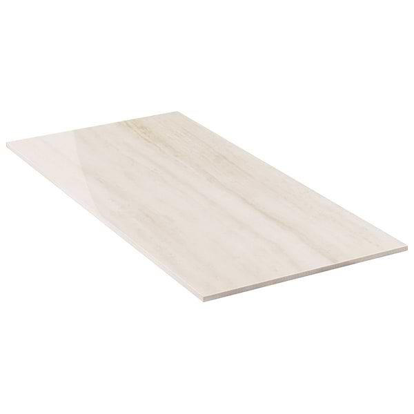 Nashville White 12x24 Travertine Look Polished Porcelain Tile