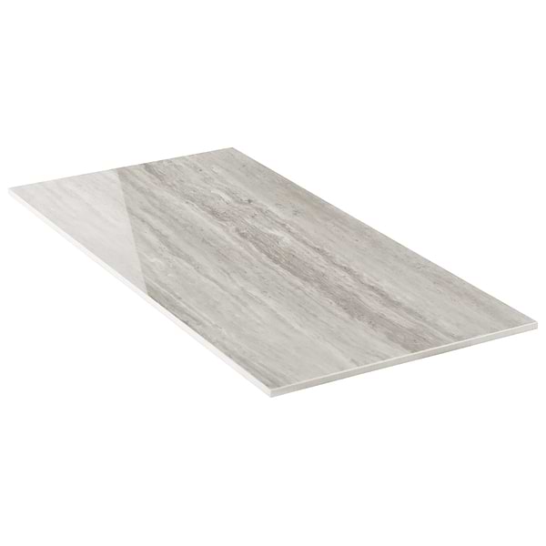 Nashville Gray 12x24 Travertine Look Polished Porcelain Tile