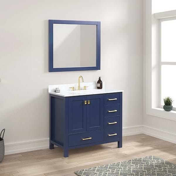 Athena 36'' Blue Vanity And Marble Counter