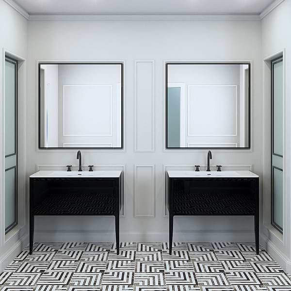 Luxe Collection 36" Black Gloss Vanity