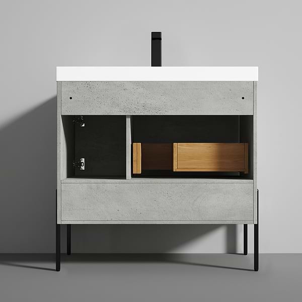 Kaleb 36'' Cement Gray Vanity and Counter