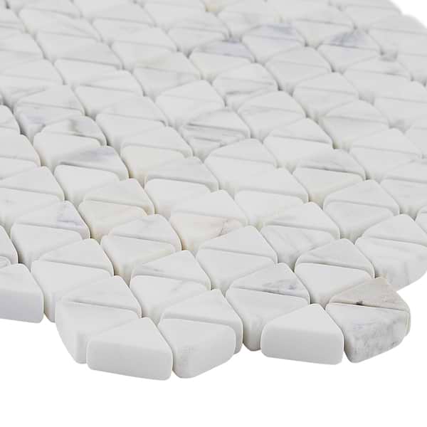 Aspekt Calacatta Triangle Honed Marble Mosaic Tile