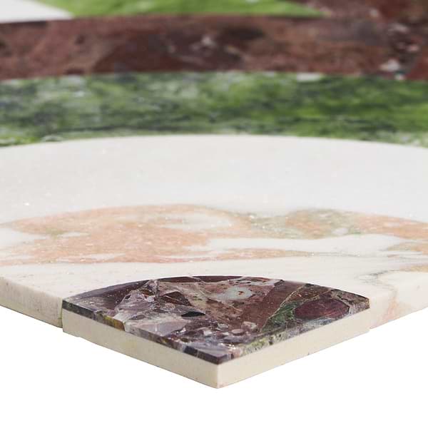 Elizabeth Sutton Arc Horizontal Rainbow Multicolor 12x12 Polished Marble Mosaic Tile