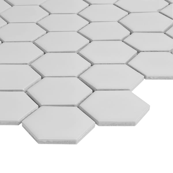 Serenity White 2" Hexagon Matte Porcelain Mosaic Tile