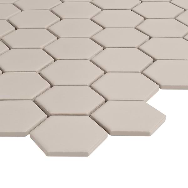 Serenity Pearl Beige 2" Hexagon Matte Porcelain Mosaic Tile