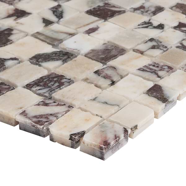 Calacatta Viola Premium 1x1 Hand Clipped Honed Marble Mosaic Tile