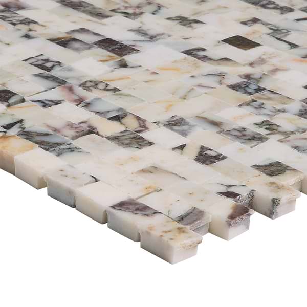 Calacatta Viola Premium Broken Joint Honed Marble Mosaic Tile