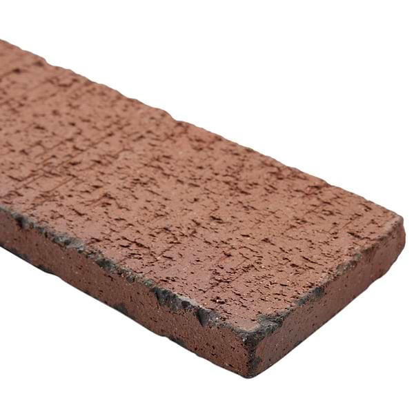 Brownstone Flashed Red 3x7 Tumbled Wire Cut Clay Thin Brick Tile