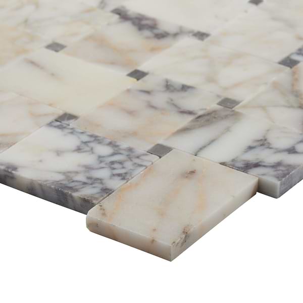 Calacatta Monet 2x3 Basketweave Honed Marble Mosaic Tile
