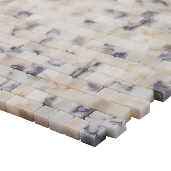 Calacatta Monet 1x1 Offset Honed Marble Mosaic Tile