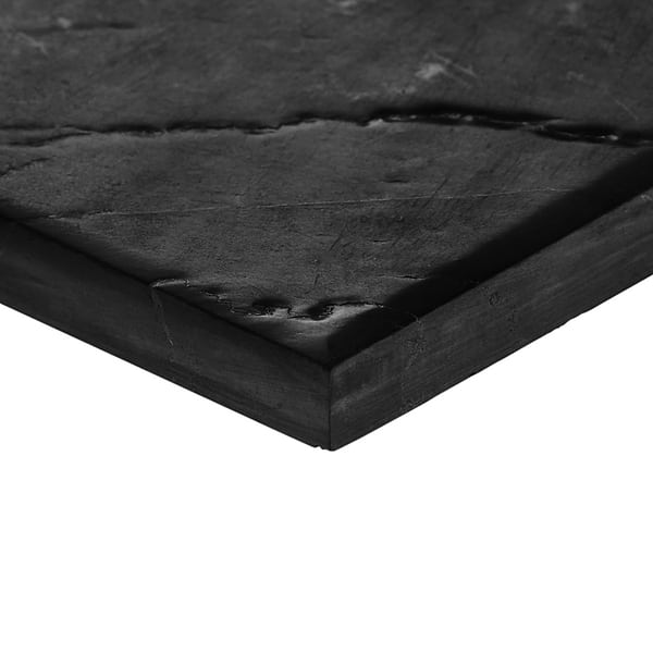 Velour Nero Marquina 4x4 Leather Marble Tile in Black, White, View 8, open zoomed image