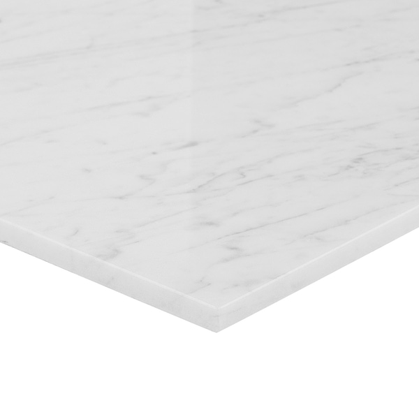 Bianco Carrara Premium "C" 16x32 Polished Marble Tile in White, View 8, open zoomed image