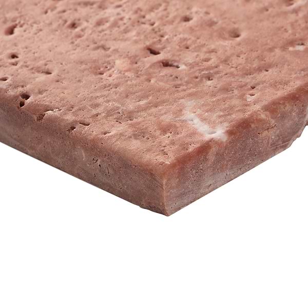 Velour Red Travertine 4x4 Leather Marble Tile in Red, View 8, open zoomed image
