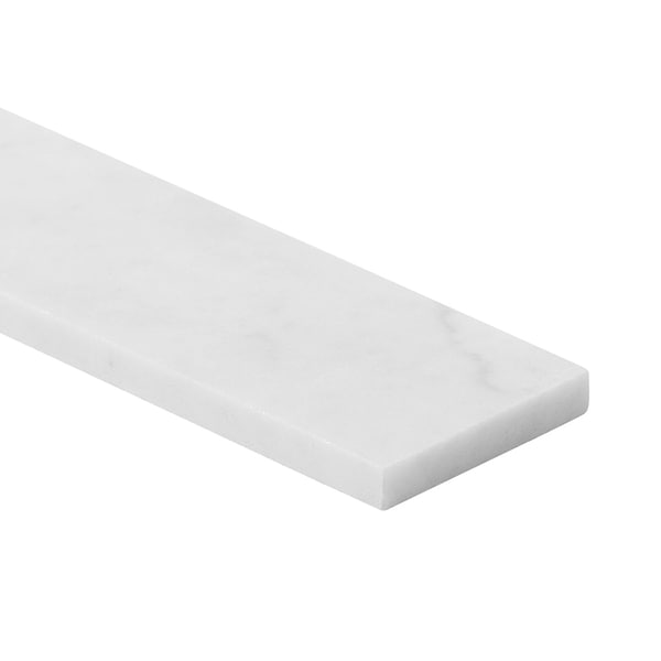 Bianco Carrara 2x8 Brushed Marble Tile in White, View 8, open zoomed image