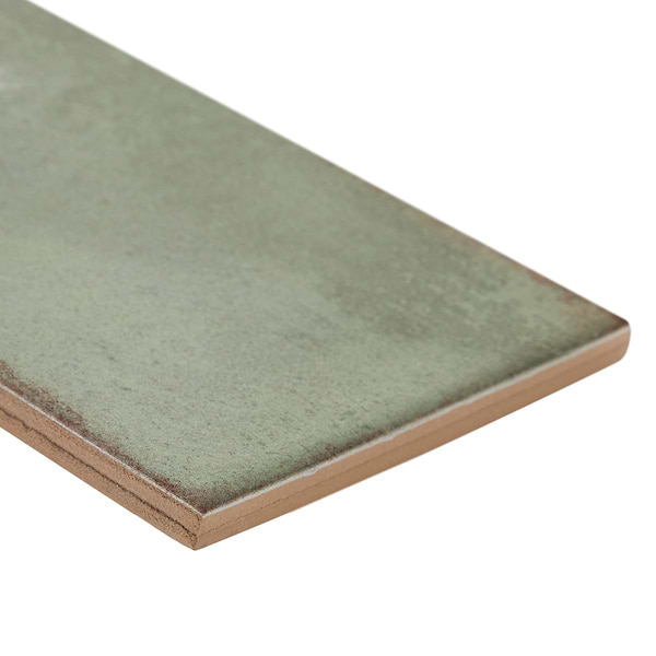 Los Lunas Green 4x12 Polished Ceramic Subway Tile in Green, View 10, open zoomed image