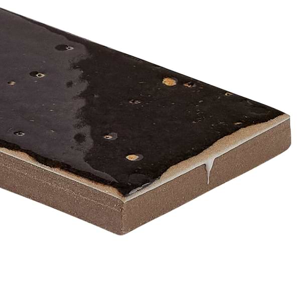 Essa Black 2x6 Terracotta Look Polished Porcelain Tile in Black, View 8, open zoomed image