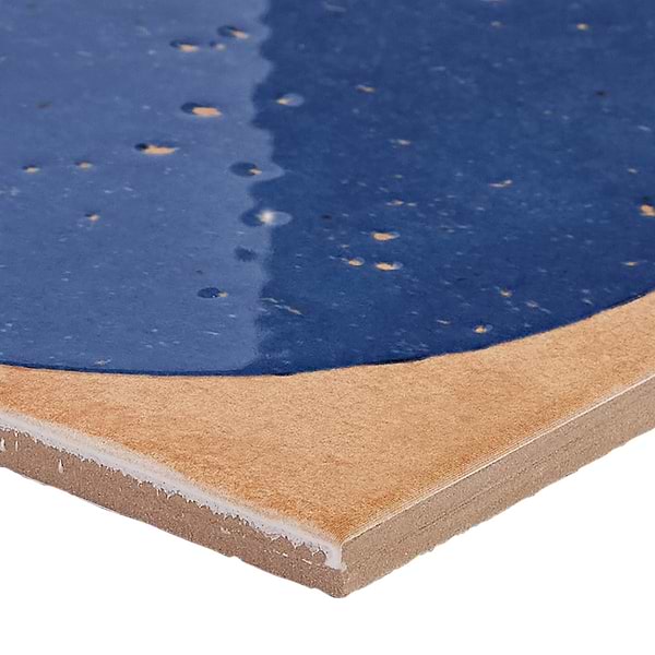 Essa Deco Blue 6x6 Terracotta Look Polished and Matte Porcelain Tile in Blue, Terracotta, View 8, open zoomed image