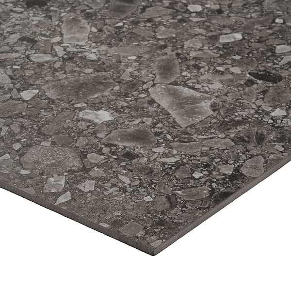 Rizo Charcoal Gray 48x48 Terrazzo Look Matte Porcelain Tile