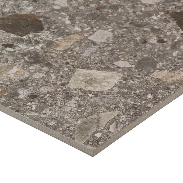 Rizo Fossil Gray 48x48 Terrazzo Look Matte Porcelain Tile