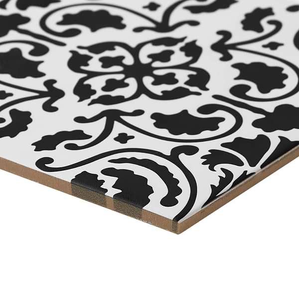 Elowynn Haven & Belle Eclipse White 8x8 Matte Porcelain Tile by Kravet in Green, White, View 8, open zoomed image