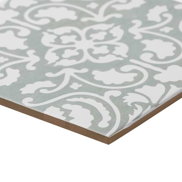 Elowynn Haven & Belle Seafoam Green 8x8 Matte Porcelain Tile by Kravet in Blue, White, View 8, open zoomed image
