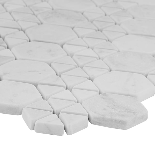 Aspekt Bianco Carrara 2" Hexagon Honed Marble Mosaic Tile