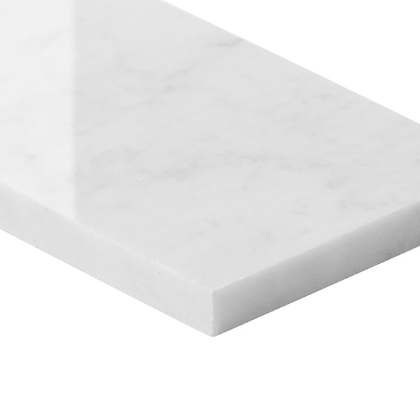 Bianco Carrara 3x6 Polished Marble Tile in White, View 8, open zoomed image