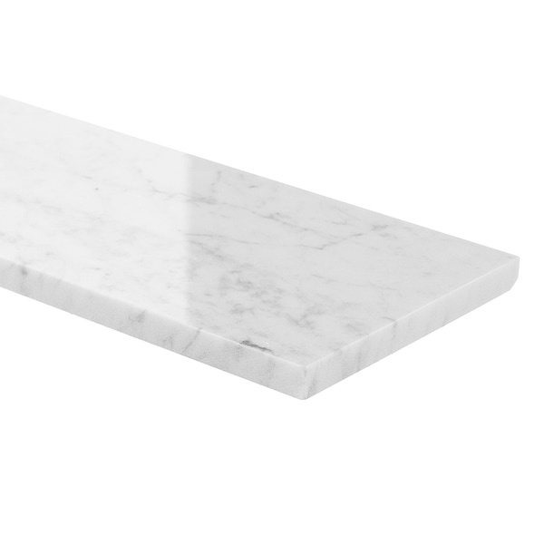 Bianco Carrara 4x12 Polished Marble Tile in White, View 8, open zoomed image