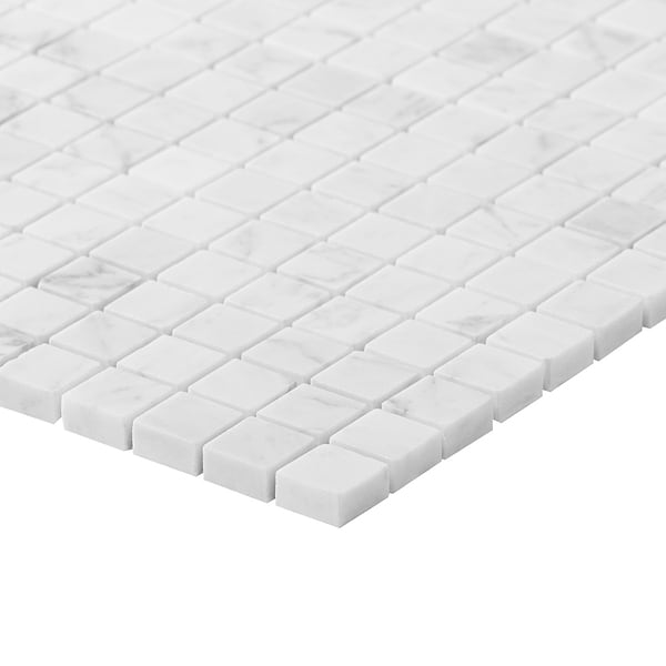 Bianco Carrara 1x1 Honed Marble Mosaic Tile