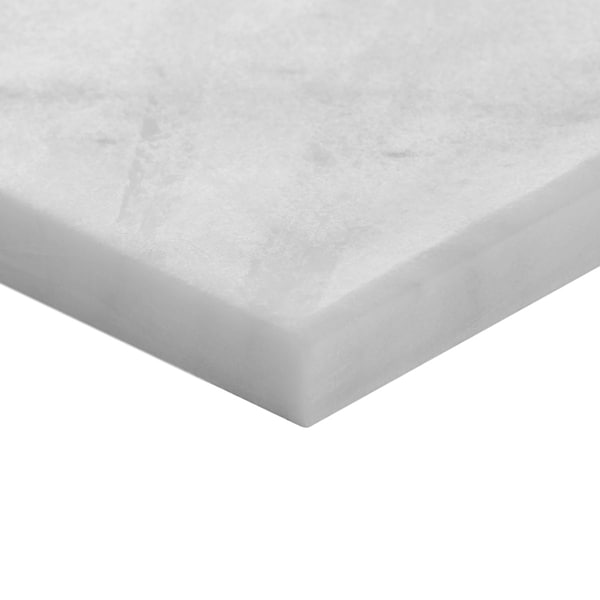 Velour Bianco Carrara 4x4 Leather Marble Tile in White, View 8, open zoomed image