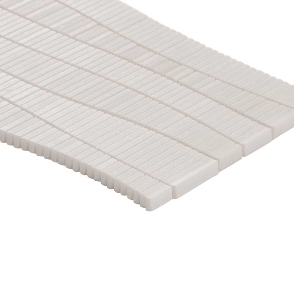 Ladera Thassos Honed Marble Wave Micro Mosaic Tile in White, View 9, open zoomed image