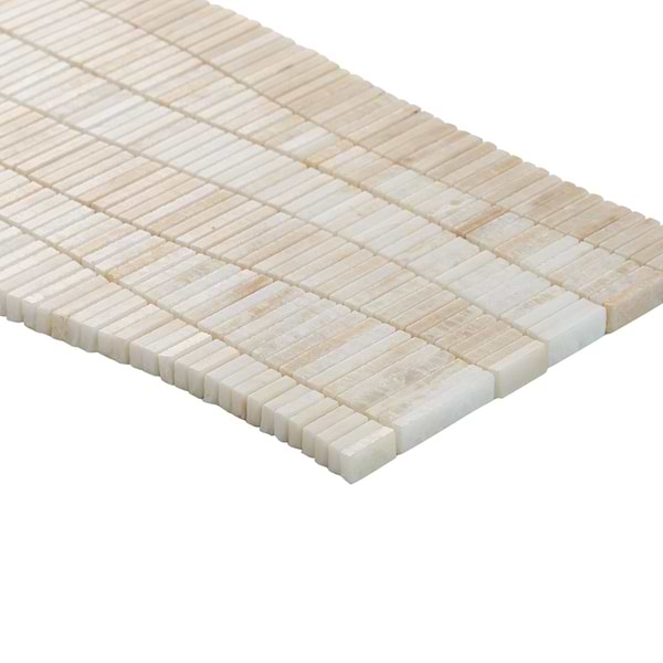 Ladera Vanilla Onyx Honed Marble Wave Micro Mosaic Tile in Beige & Cream, View 9, open zoomed image